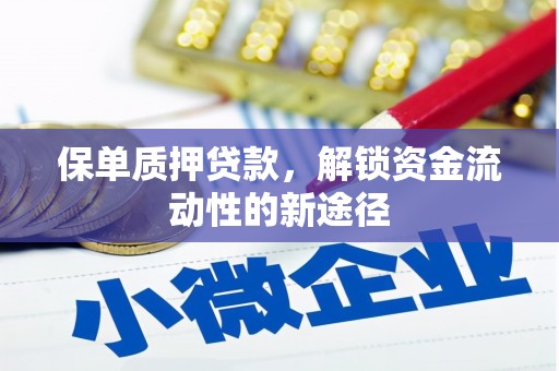扶余保单质押贷款，解锁资金流动性的新途径