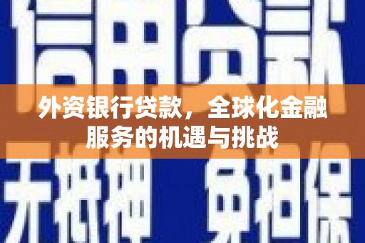 扶余外资银行贷款，全球化金融服务的机遇与挑战