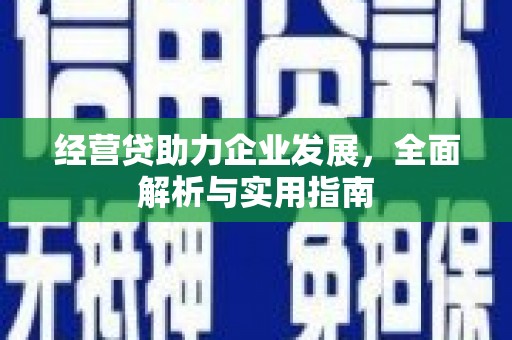 扶余经营贷助力企业发展，全面解析与实用指南