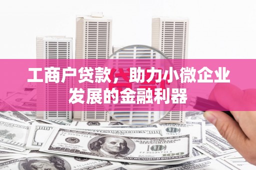 扶余工商户贷款，助力小微企业发展的金融利器