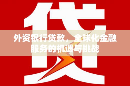 扶余外资银行贷款，全球化金融服务的机遇与挑战